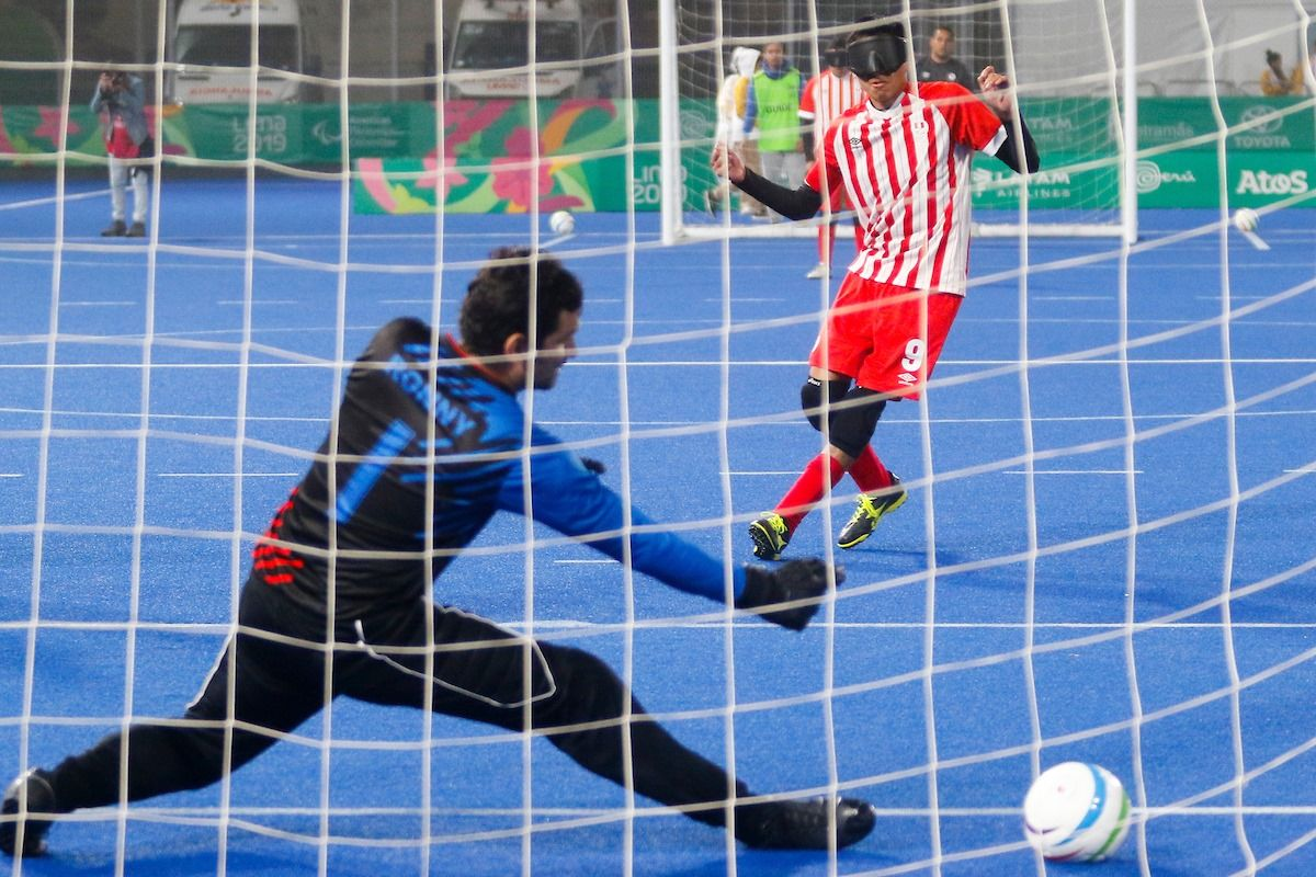 blind football goal
