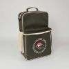 Olive green Superior Boccia backpack with beige zipper and details