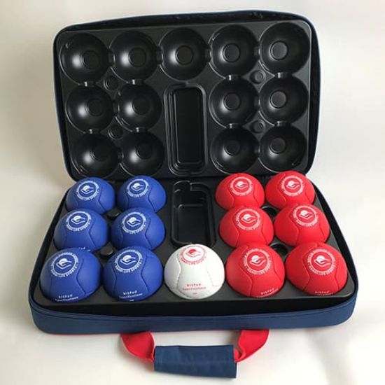 Boccia Superior Classic 6-panels set in a blue Superior Boccia Case