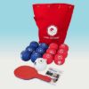 Boccia Standard Pro set with red polyester bag and foam referee paddle