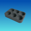 Light grey boccia tray for 6 balls
