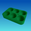 Green Boccia tray for 6 balls