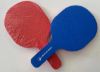 2 Foam bats showing a red and a blue side of the referee paddle