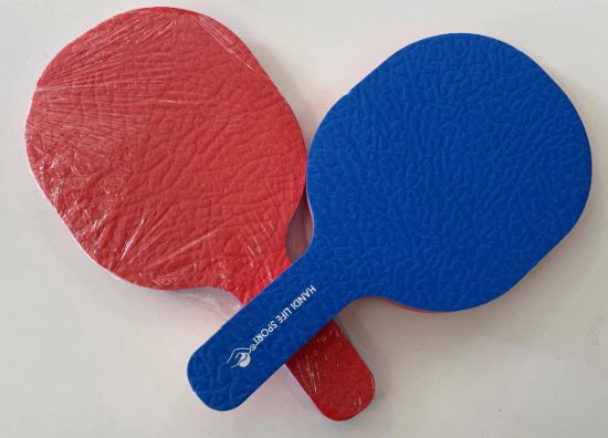 2 Foam bats showing a red and a blue side of the referee paddle