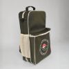Olive green Superior Boccia backpack with beige zipper and details