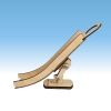The mini ramp is made of wood, and you can adjust the angle.