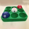 Green foam tray for 9 boccia balls