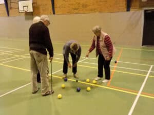 Seniors playing Petanque