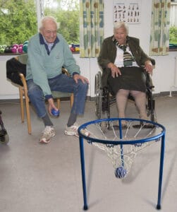 Playing witb Boccia balls and Standing Circle Goal