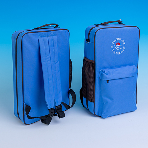 Two Sky blue Superior Boccia backpacks