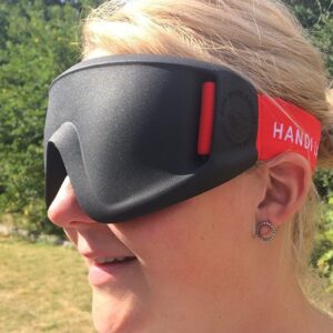 Justa Blind Sports Mask with red strap