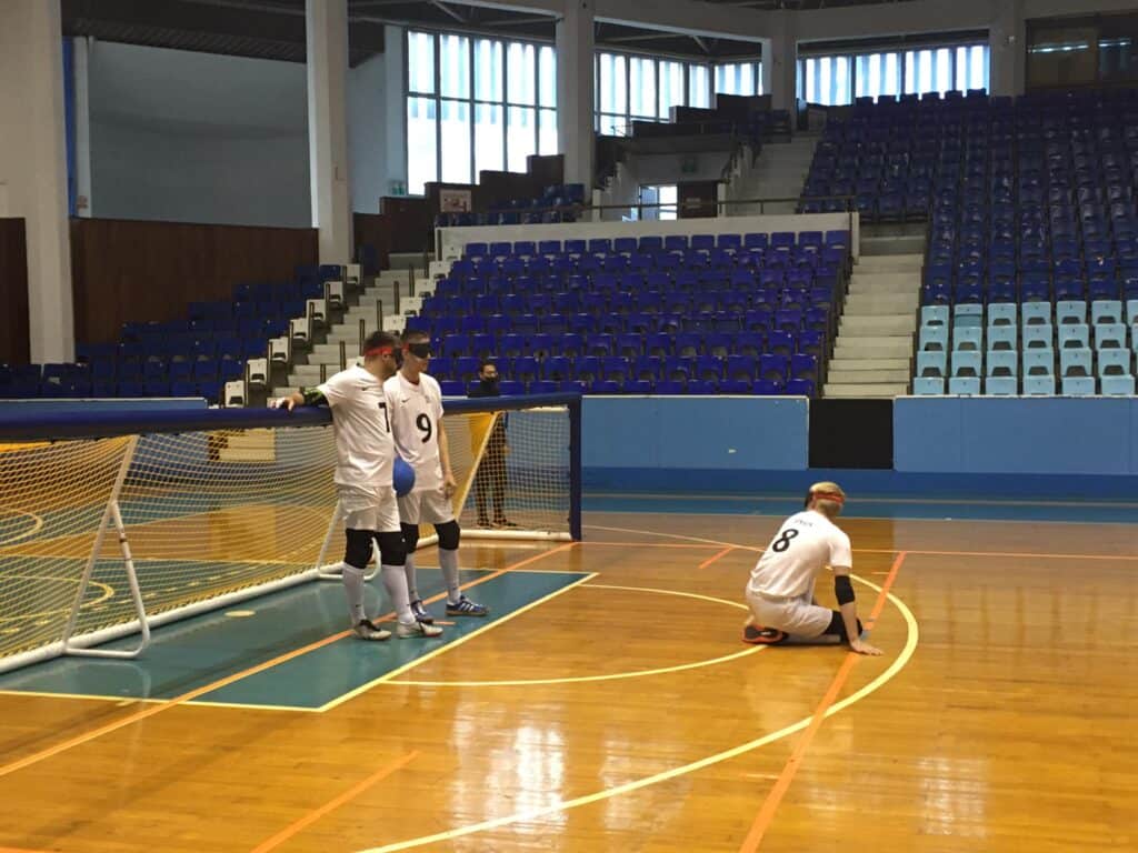 Goalball match with Justa Masks