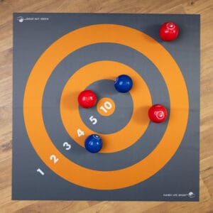 Boccia balls on Floor Target Mat