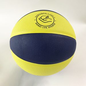 Blue and yellow rubber basketball size 5