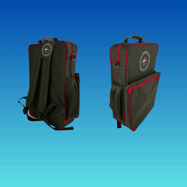 Dark Olive Backpack - front and back