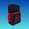 Black Superior Boccia Backpack_with red strap and zipper