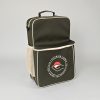 Olive green Superior Boccia backpack with beige zipper and details